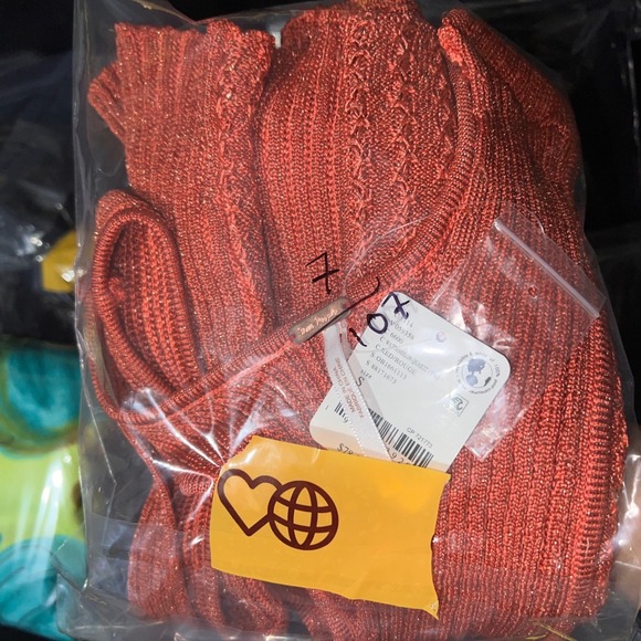 NEW Free People Seascape Vest Rouge Metallic Knit Button Front Cropped Vest S - Picture 9 of 10